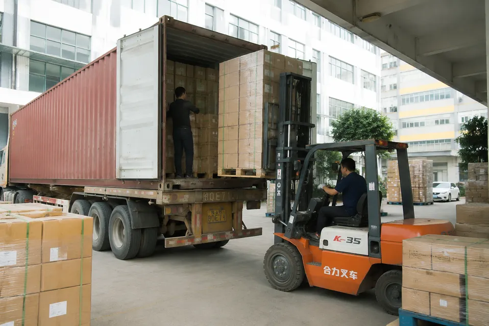Export container packing and logistics at Wfaucet facility
