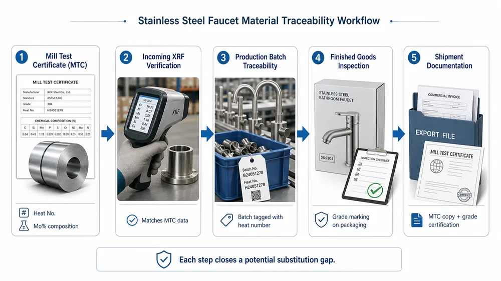 304 vs 316 Stainless Steel Bathroom Faucet: Grade Differences, Hard Water Performance, and What B2B Buyers Should Specify