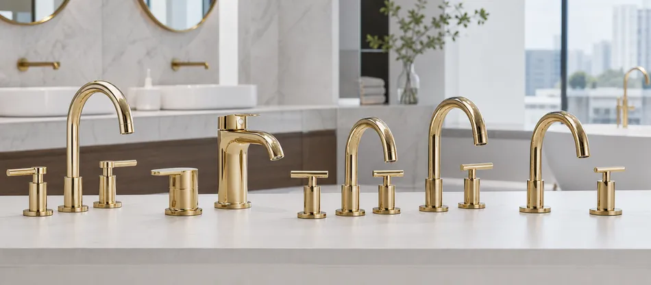 Brass bathroom faucets for hospitality and commercial fit-out projects