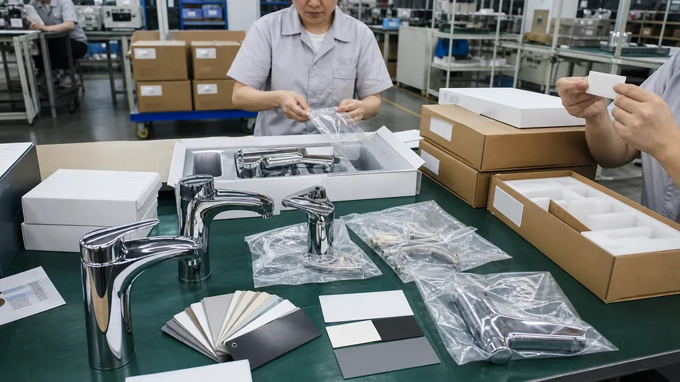 Private label packaging and branding options for chrome bathroom faucet OEM orders