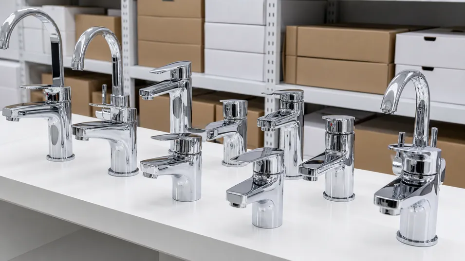 Chrome bathroom faucets for replacement and aftermarket plumbing supply distribution