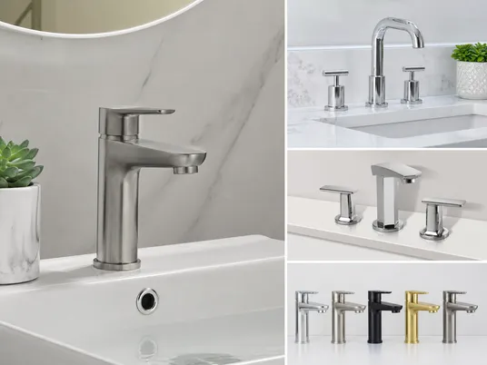 Bathroom sink faucet deck-mount lavatory configuration