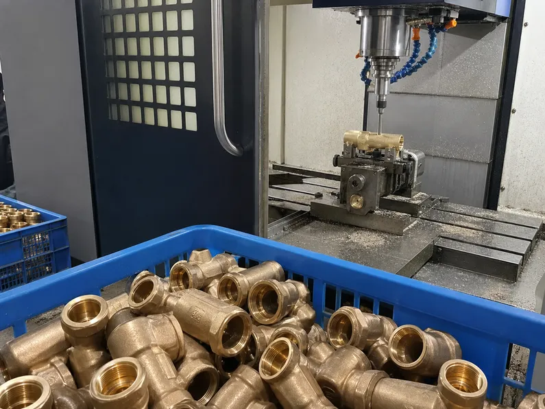 Brass body casting and CNC machining of valve seat threads at Wfaucet