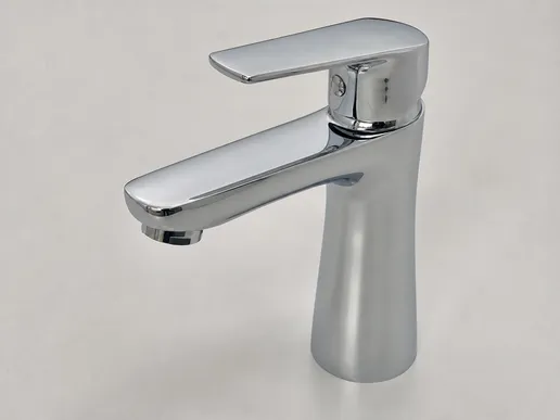 Chrome bathroom faucet with multi-layer electroplated finish