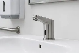 Stainless steel sensor faucet for healthcare and commercial ADA compliant applications