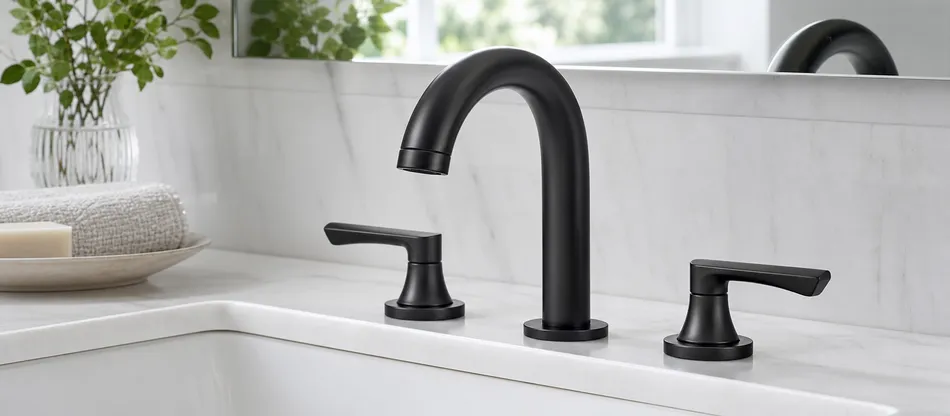 Matte black bathroom faucet for North American mid-to-premium residential distribution