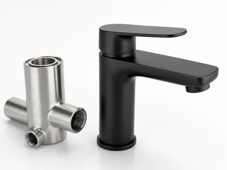 Stainless steel bathroom faucet finish