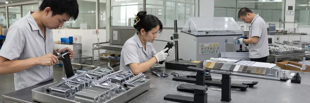 Quality inspection process for modern bathroom faucet production at Wfaucet facility