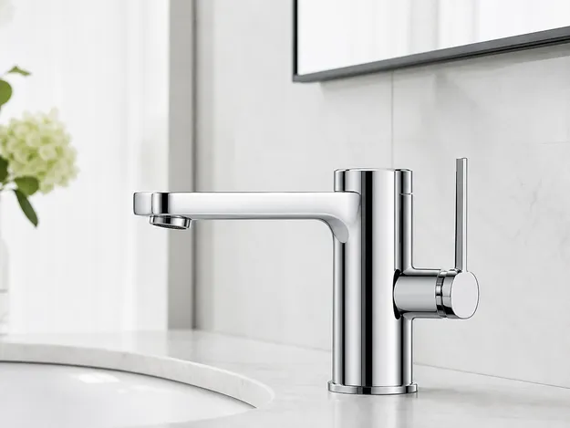 Bar lever handle on side handle faucet — architectural profile for boutique hotel and corporate office specifications