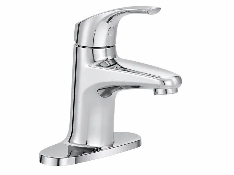 Single handle bathroom faucet in chrome finish for North American residential distribution