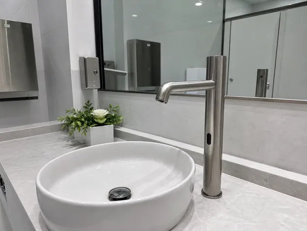 Sensor touchless stainless steel bathroom faucet for commercial use