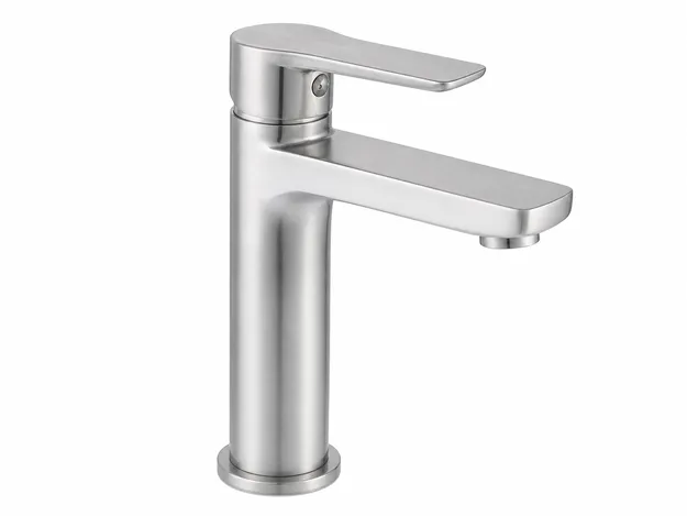 Single-hole single-handle stainless steel bathroom faucet
