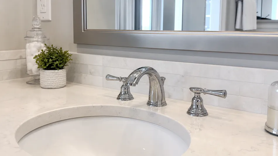 Widespread two handle bathroom faucet for North American traditional and transitional residential market