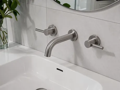 Wall mount bathroom faucet