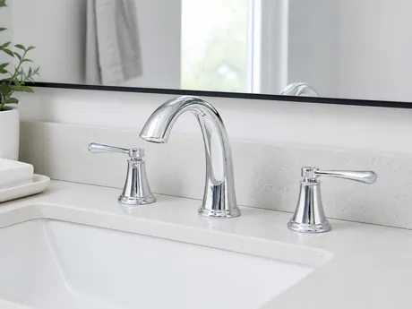 Widespread bathroom faucet