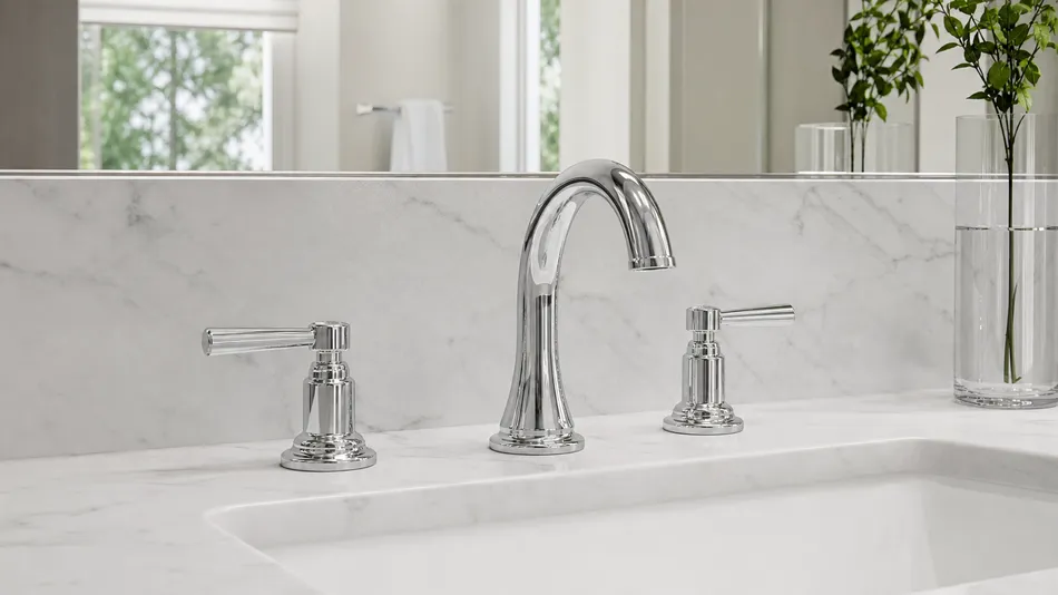 Widespread two handle bathroom faucet — 8-inch spread three separate pieces