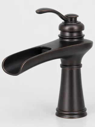 Oil-rubbed bronze waterfall bathroom faucet finish