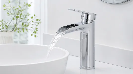 Single-hole compact waterfall faucet spout style