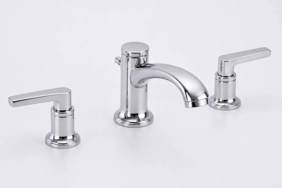 Widespread bathroom faucet three-piece brass body on 8-inch centers — Wfaucet factory direct