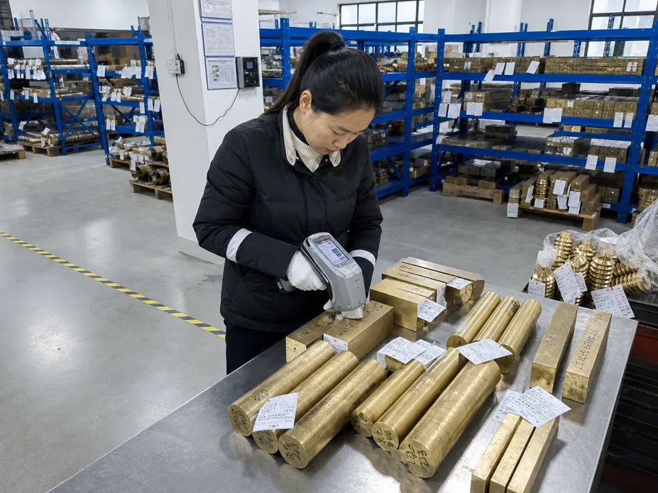 XRF testing on incoming brass alloy batches for cUPC lead content compliance