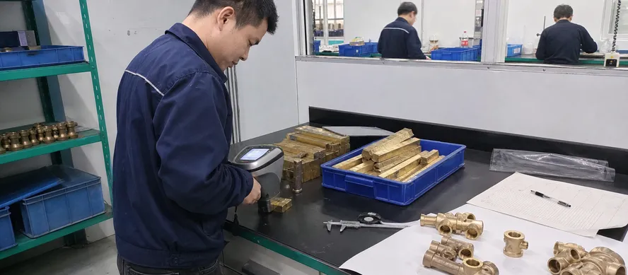 XRF analysis of incoming brass batch at Wfaucet factory