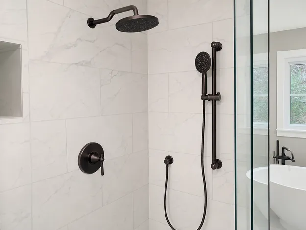 Oil-rubbed bronze finish concealed shower set