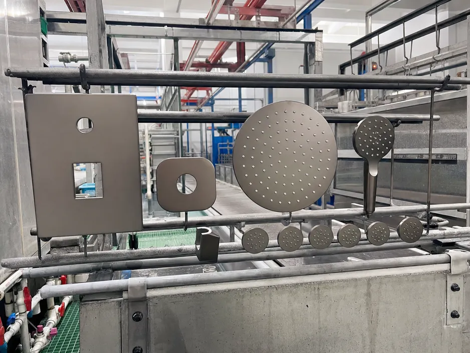 All visible system components batched through the same PVD plating line in a single production run