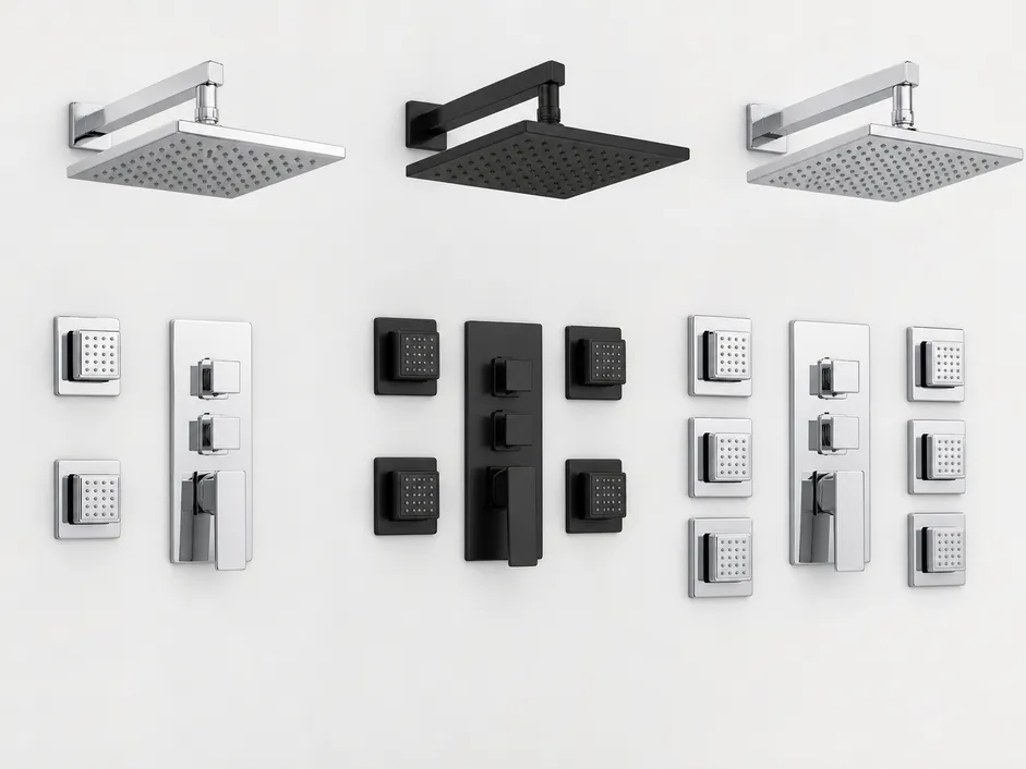 OEM trim kit configuration options for concealed shower system