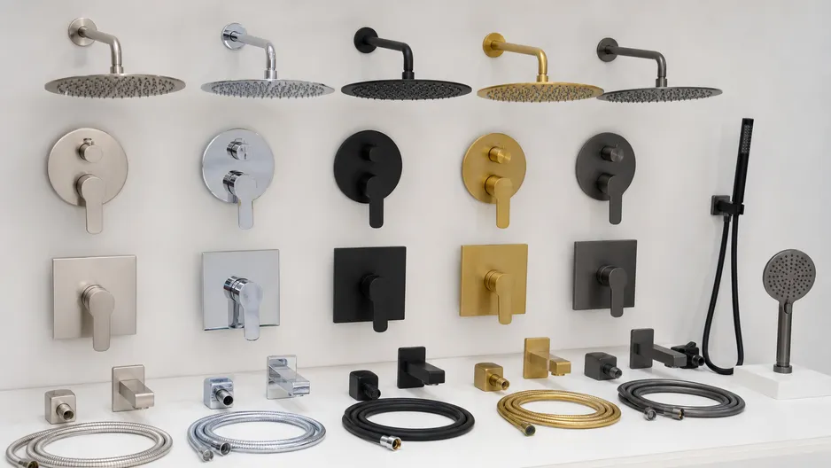 Wfaucet concealed shower trim kit finish samples and product lineup for distributor inquiry