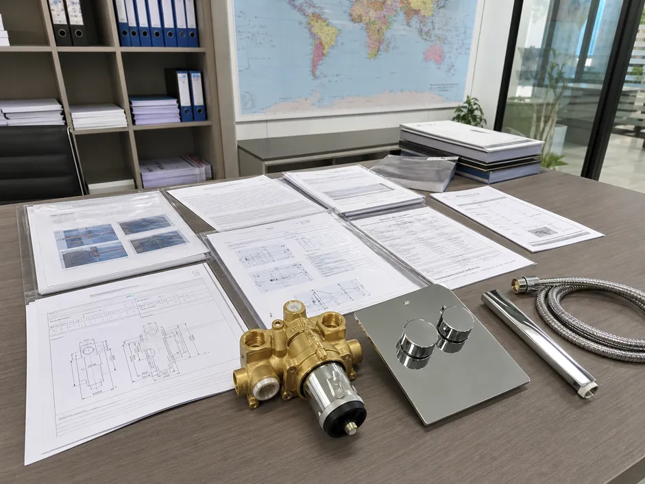 CE cUPC WaterMark certification documentation for concealed thermostatic shower mixer