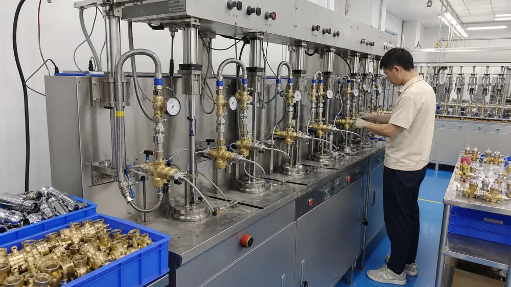 Thermostatic cartridge cycle endurance testing equipment at Wfaucet factory