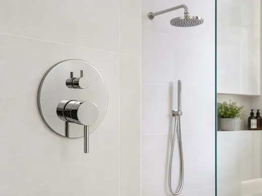 2-way concealed shower mixer with integrated 2-outlet diverter