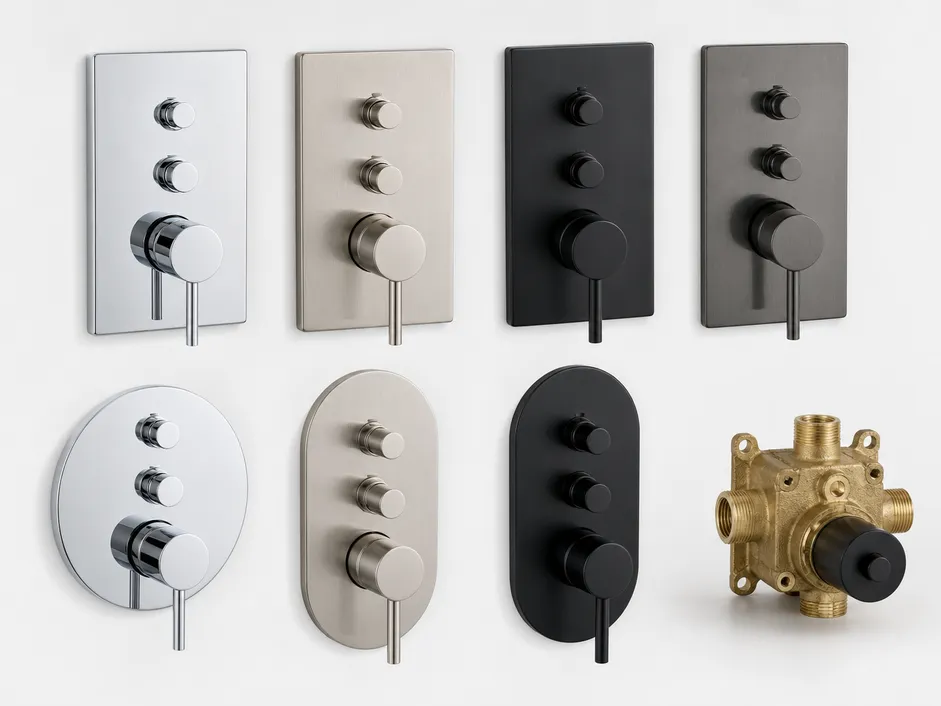 OEM trim kit customization options for 3-way concealed shower mixer