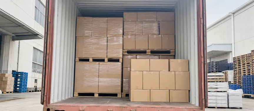 Bulk aerator cartons loaded into a 20GP shipping container
