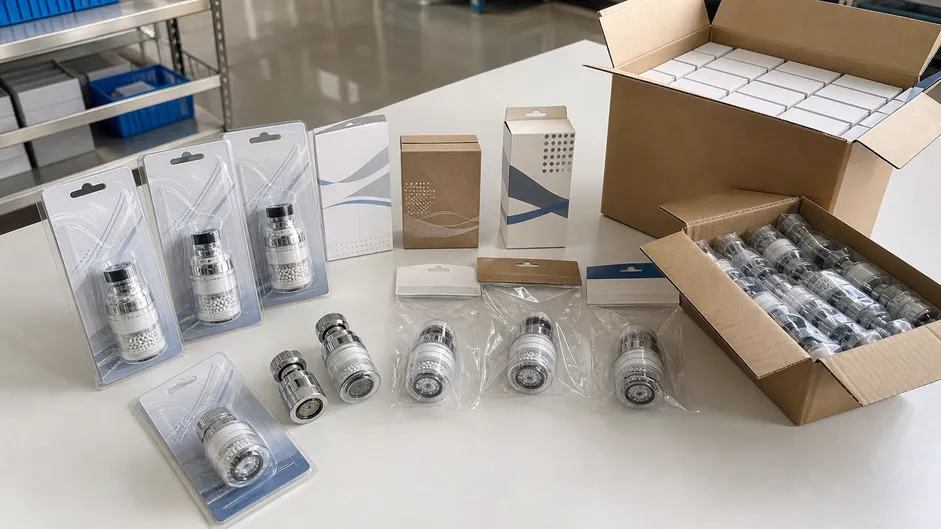 Filter faucet aerator OEM and private-label packaging options including blister packs and branded cartons