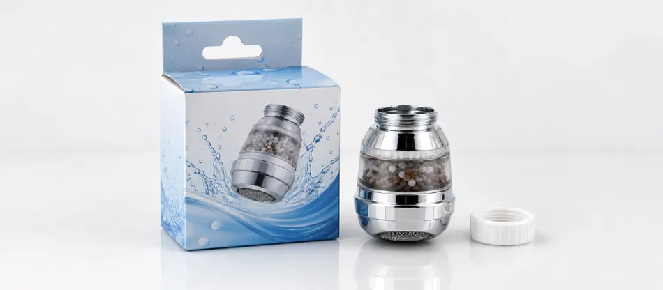 Private-label filter aerator packaged for water quality retrofit programs in Southeast Asia and Middle East retail