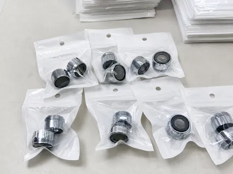 Sink faucet aerator in retail polybag packaging ready for FBA fulfillment