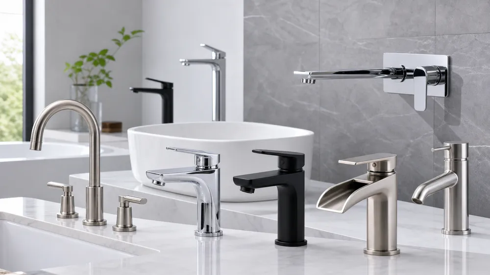 Bathroom faucets — widespread, wall-mount, waterfall, single and two-handle