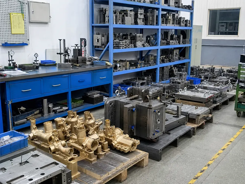 In-house tooling room — brass casting dies and CNC fixtures for OEM faucet production