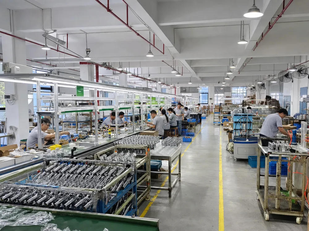 Wfaucet production facility — six lines, 1.2 million units per year