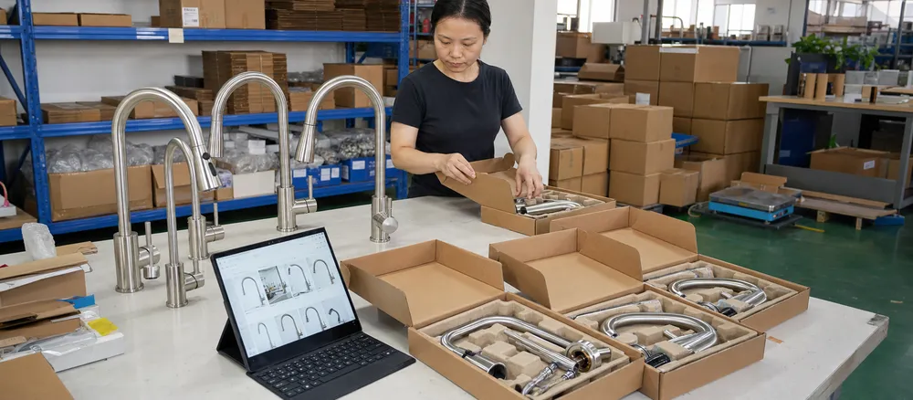 E-commerce and online retail channel for brushed nickel kitchen faucets