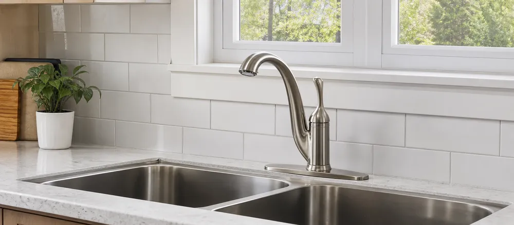 Deck mount kitchen faucet for residential renovation distribution in North America and Europe