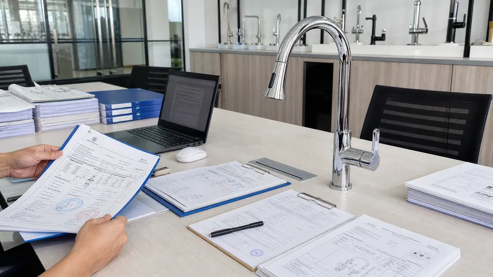 Gooseneck kitchen faucet compliance certifications cUPC CE WaterMark documentation