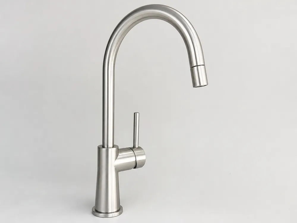 PVD brushed nickel finish kitchen faucet over brass body