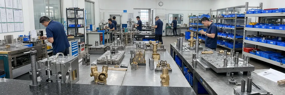 In-house tooling room for brass casting dies and CNC fixtures used in kitchen faucet OEM development