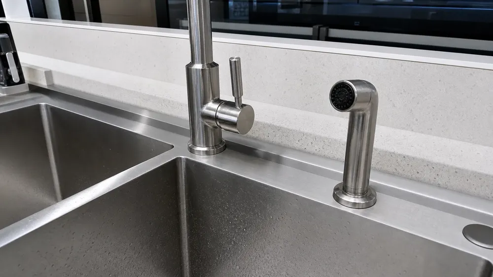 Deck-mount side sprayer — separate unit mounting in second hole of sink deck