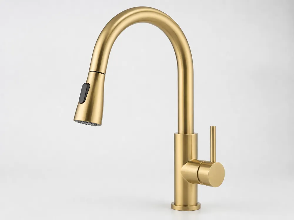 PVD brushed gold finish kitchen faucet sprayer