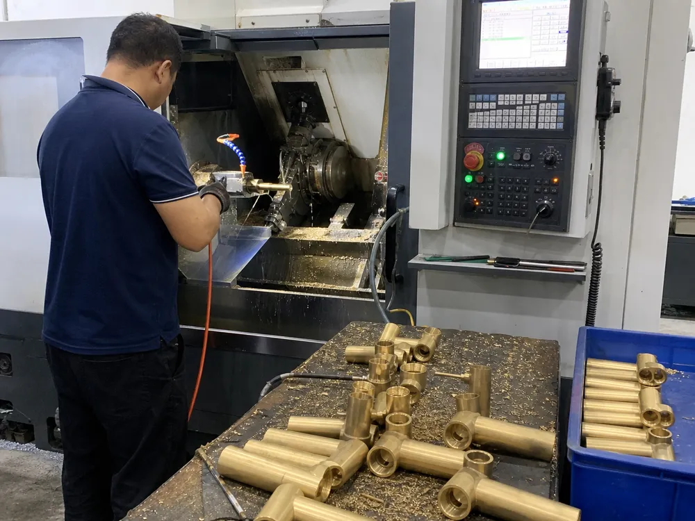 Brass body CNC machining and construction for pull-down kitchen faucets