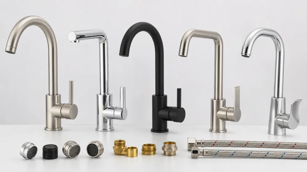 OEM customization options for single handle kitchen faucets including finish and handle configurations