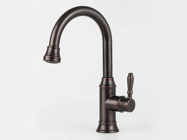 Oil-rubbed bronze finish single handle kitchen faucet